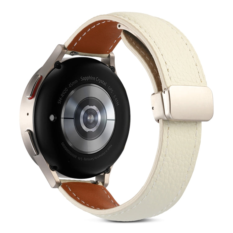 摺疊扣真皮錶帶，適用於 Samsung Galaxy Watch 5