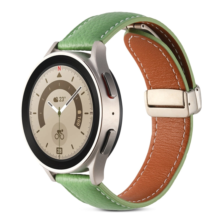 摺疊扣真皮錶帶，適用於 Samsung Galaxy Watch 5