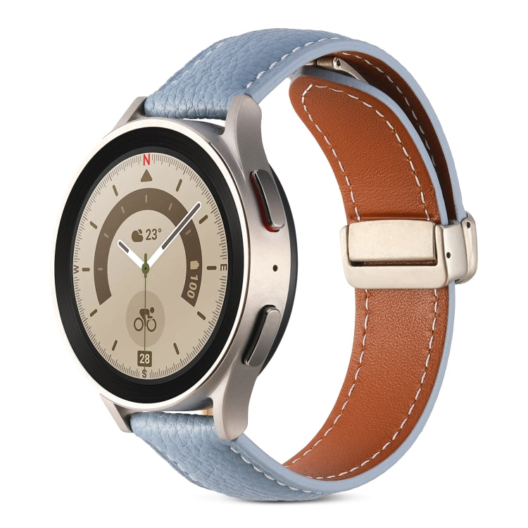 摺疊扣真皮錶帶，適用於 Samsung Galaxy Watch 5