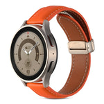 摺疊扣真皮錶帶，適用於 Samsung Galaxy Watch 5