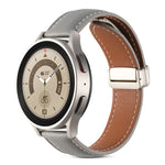 摺疊扣真皮錶帶，適用於 Samsung Galaxy Watch 5