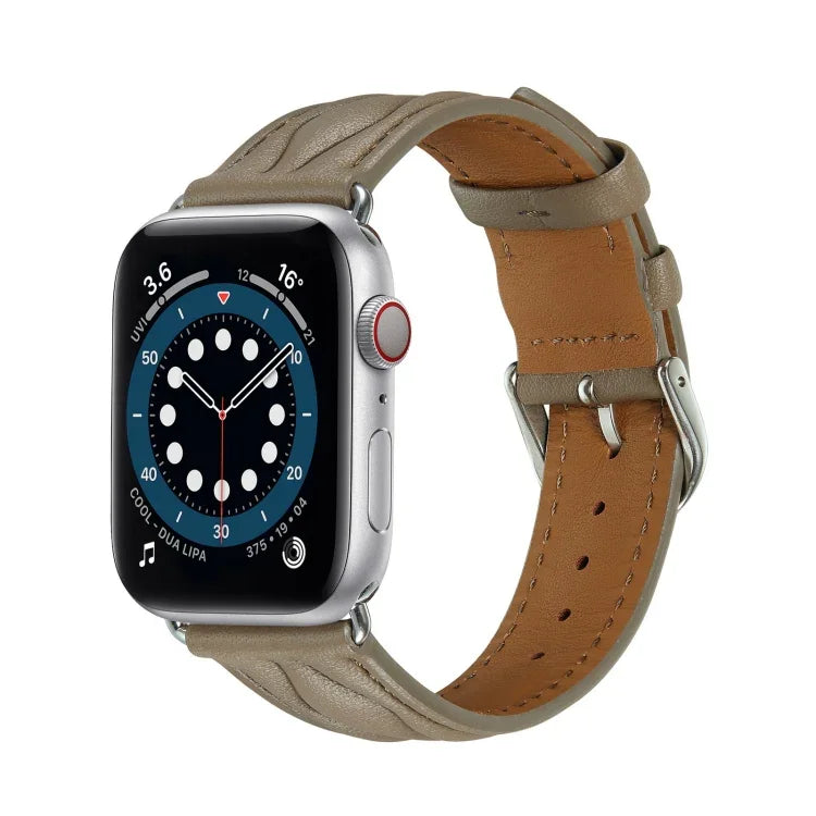 雙曲波浪皮革錶帶，適用於 Apple Watch Ultra 49mm / Series 8&7 45mm /，適用於 Apple Watch Series 8&7 41mm /