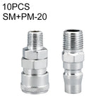 10 件 C 型自鎖氣管氣動快速接頭，PF-20、PF-30、PF-40、PH-20、PH-30、PH-40、PM-20、PM-30、PM-40、PP-20、PP-30、PP-40、SF-20、SF-30、SF-40、SH-20、SH-30、SH-40、SM-20、SM-30、SM-40、SP-20、SP-30、SP-40、SF+PF-20、SF+PF-3...