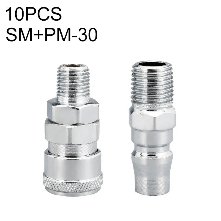 10 件 C 型自鎖氣管氣動快速接頭，PF-20、PF-30、PF-40、PH-20、PH-30、PH-40、PM-20、PM-30、PM-40、PP-20、PP-30、PP-40、SF-20、SF-30、SF-40、SH-20、SH-30、SH-40、SM-20、SM-30、SM-40、SP-20、SP-30、SP-40、SF+PF-20、SF+PF-3...