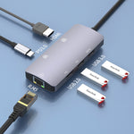 Onten OTN-UC910 USB-C / Type-C 便攜多功能集線器擴充座，OTN-UC910
