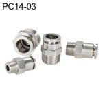 LAIZE 鎳鍍銅公螺紋直通氣動快速接頭，PC4-01、PC4-02、PC4-M5、PC6-01、PC6-02、PC6-03、PC6-04、PC6-M5、PC8-01、PC8-02、PC8-03、PC8-04、PC10-01、PC10-02、PC10-03、PC10-04、PC12-01、PC12-02、PC12-03、PC12-04、PC14-02