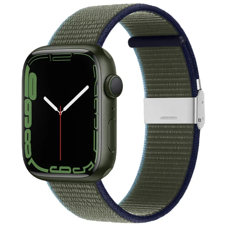 金屬扣尼龍錶帶，適用於 Apple Watch Series 8&7 41mm / SE 2&6&SE&5&4 40mm / 3&2&1 38mm，適用於 Apple Watch Ultra 49mm / Series 8&7 45mm / SE 2&6&SE&5&4 44mm / 3&2&1 42mm