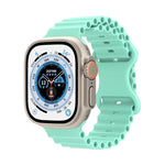 海洋風格矽膠錶帶，適用於 Apple Watch Ultra 49mm / Series 8&7 45mm / SE 2&6&SE&5&4 44mm / 3&2&1 42mm，適用於 Apple Watch Series 8&7 41mm / SE 2&6&SE&5&4 40mm / 3&2&1 38mm