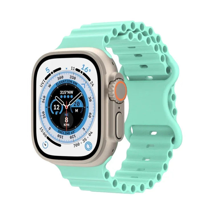 海洋風格矽膠錶帶，適用於 Apple Watch Ultra 49mm / Series 8&7 45mm / SE 2&6&SE&5&4 44mm / 3&2&1 42mm，適用於 Apple Watch Series 8&7 41mm / SE 2&6&SE&5&4 40mm / 3&2&1 38mm