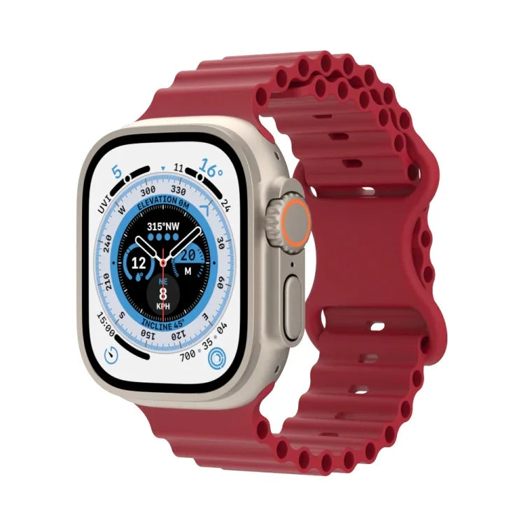 海洋風格矽膠錶帶，適用於 Apple Watch Ultra 49mm / Series 8&7 45mm / SE 2&6&SE&5&4 44mm / 3&2&1 42mm，適用於 Apple Watch Series 8&7 41mm / SE 2&6&SE&5&4 40mm / 3&2&1 38mm
