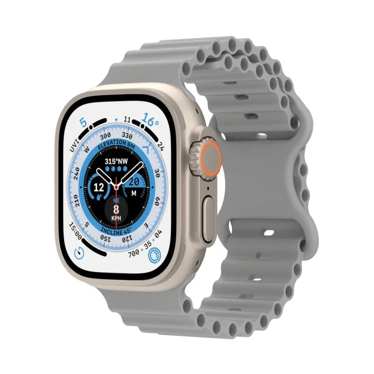 海洋風格矽膠錶帶，適用於 Apple Watch Ultra 49mm / Series 8&7 45mm / SE 2&6&SE&5&4 44mm / 3&2&1 42mm，適用於 Apple Watch Series 8&7 41mm / SE 2&6&SE&5&4 40mm / 3&2&1 38mm