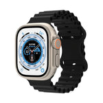 海洋風格矽膠錶帶，適用於 Apple Watch Ultra 49mm / Series 8&7 45mm / SE 2&6&SE&5&4 44mm / 3&2&1 42mm，適用於 Apple Watch Series 8&7 41mm / SE 2&6&SE&5&4 40mm / 3&2&1 38mm