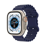 海洋風格矽膠錶帶，適用於 Apple Watch Ultra 49mm / Series 8&7 45mm / SE 2&6&SE&5&4 44mm / 3&2&1 42mm，適用於 Apple Watch Series 8&7 41mm / SE 2&6&SE&5&4 40mm / 3&2&1 38mm