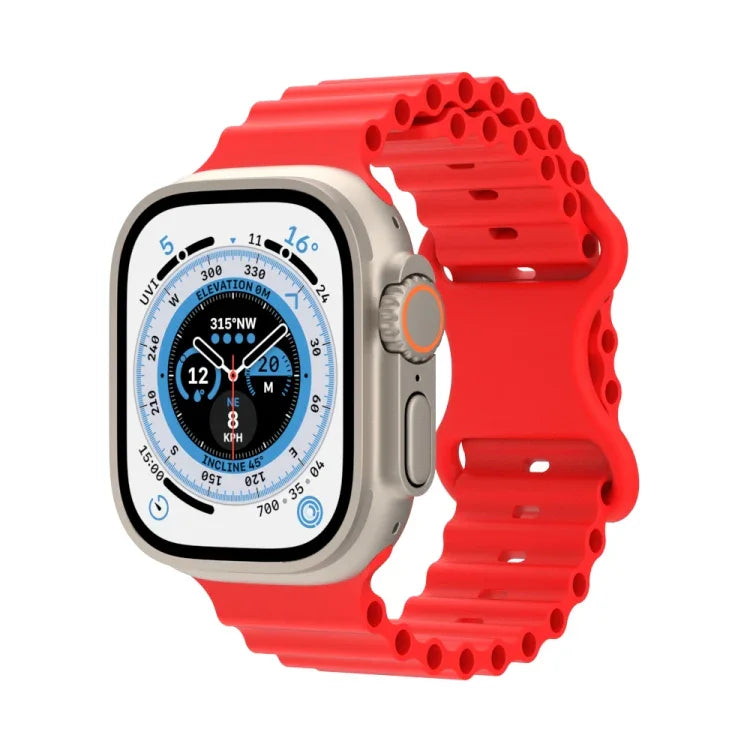 海洋風格矽膠錶帶，適用於 Apple Watch Ultra 49mm / Series 8&7 45mm / SE 2&6&SE&5&4 44mm / 3&2&1 42mm，適用於 Apple Watch Series 8&7 41mm / SE 2&6&SE&5&4 40mm / 3&2&1 38mm