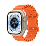 海洋風格矽膠錶帶，適用於 Apple Watch Ultra 49mm / Series 8&7 45mm / SE 2&6&SE&5&4 44mm / 3&2&1 42mm，適用於 Apple Watch Series 8&7 41mm / SE 2&6&SE&5&4 40mm / 3&2&1 38mm