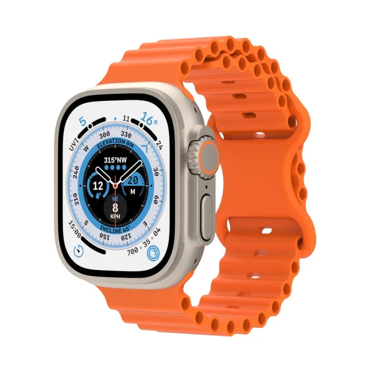 海洋風格矽膠錶帶，適用於 Apple Watch Ultra 49mm / Series 8&7 45mm / SE 2&6&SE&5&4 44mm / 3&2&1 42mm，適用於 Apple Watch Series 8&7 41mm / SE 2&6&SE&5&4 40mm / 3&2&1 38mm