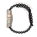 海洋風格矽膠錶帶，適用於 Apple Watch Ultra 49mm / Series 8&7 45mm / SE 2&6&SE&5&4 44mm / 3&2&1 42mm，適用於 Apple Watch Series 8&7 41mm / SE 2&6&SE&5&4 40mm / 3&2&1 38mm
