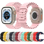 海洋風格矽膠錶帶，適用於 Apple Watch Ultra 49mm / Series 8&7 45mm / SE 2&6&SE&5&4 44mm / 3&2&1 42mm，適用於 Apple Watch Series 8&7 41mm / SE 2&6&SE&5&4 40mm / 3&2&1 38mm