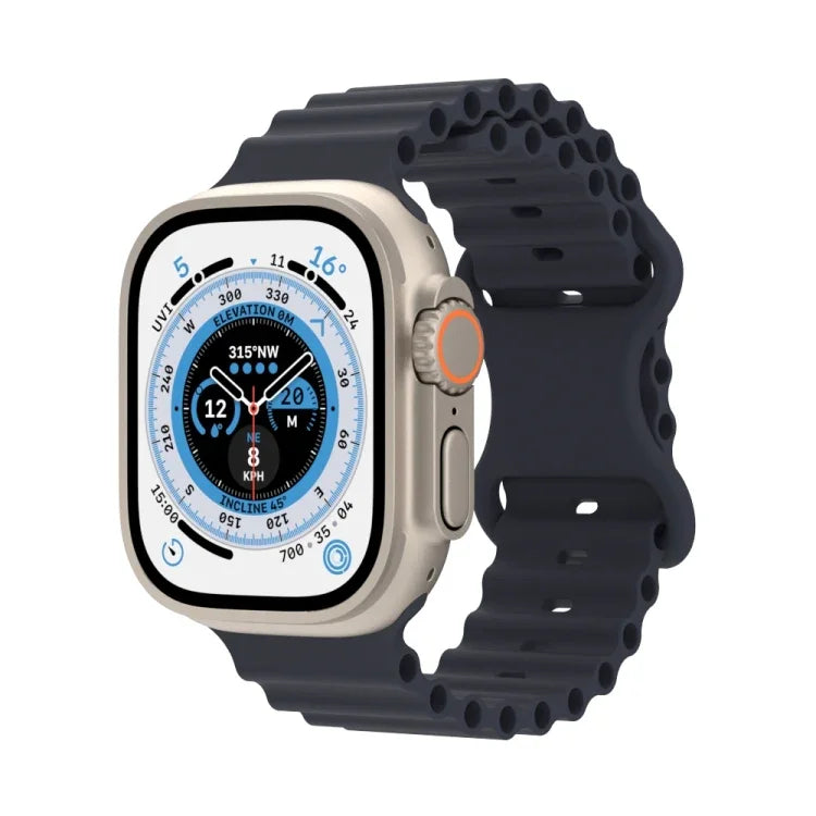 海洋風格矽膠錶帶，適用於 Apple Watch Ultra 49mm / Series 8&7 45mm / SE 2&6&SE&5&4 44mm / 3&2&1 42mm，適用於 Apple Watch Series 8&7 41mm / SE 2&6&SE&5&4 40mm / 3&2&1 38mm