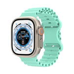 海洋風格矽膠錶帶，適用於 Apple Watch Ultra 49mm / Series 8&7 45mm / SE 2&6&SE&5&4 44mm / 3&2&1 42mm，適用於 Apple Watch Series 8&7 41mm / SE 2&6&SE&5&4 40mm / 3&2&1 38mm