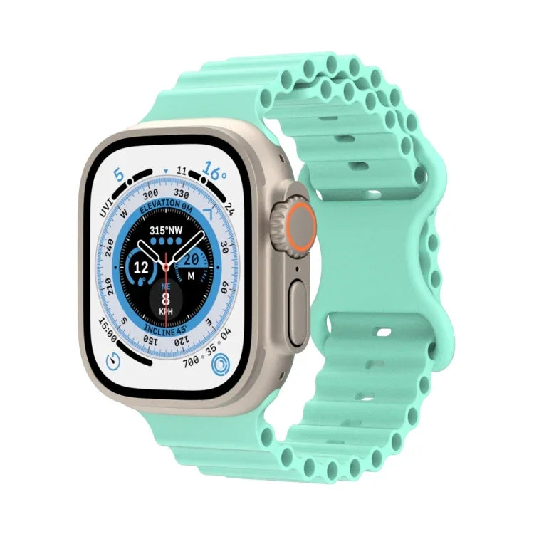 海洋風格矽膠錶帶，適用於 Apple Watch Ultra 49mm / Series 8&7 45mm / SE 2&6&SE&5&4 44mm / 3&2&1 42mm，適用於 Apple Watch Series 8&7 41mm / SE 2&6&SE&5&4 40mm / 3&2&1 38mm