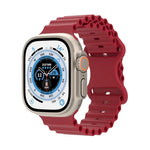 海洋風格矽膠錶帶，適用於 Apple Watch Ultra 49mm / Series 8&7 45mm / SE 2&6&SE&5&4 44mm / 3&2&1 42mm，適用於 Apple Watch Series 8&7 41mm / SE 2&6&SE&5&4 40mm / 3&2&1 38mm