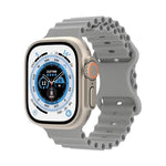 海洋風格矽膠錶帶，適用於 Apple Watch Ultra 49mm / Series 8&7 45mm / SE 2&6&SE&5&4 44mm / 3&2&1 42mm，適用於 Apple Watch Series 8&7 41mm / SE 2&6&SE&5&4 40mm / 3&2&1 38mm