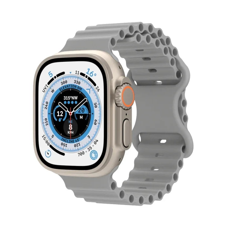 海洋風格矽膠錶帶，適用於 Apple Watch Ultra 49mm / Series 8&7 45mm / SE 2&6&SE&5&4 44mm / 3&2&1 42mm，適用於 Apple Watch Series 8&7 41mm / SE 2&6&SE&5&4 40mm / 3&2&1 38mm