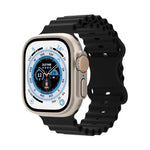 海洋風格矽膠錶帶，適用於 Apple Watch Ultra 49mm / Series 8&7 45mm / SE 2&6&SE&5&4 44mm / 3&2&1 42mm，適用於 Apple Watch Series 8&7 41mm / SE 2&6&SE&5&4 40mm / 3&2&1 38mm