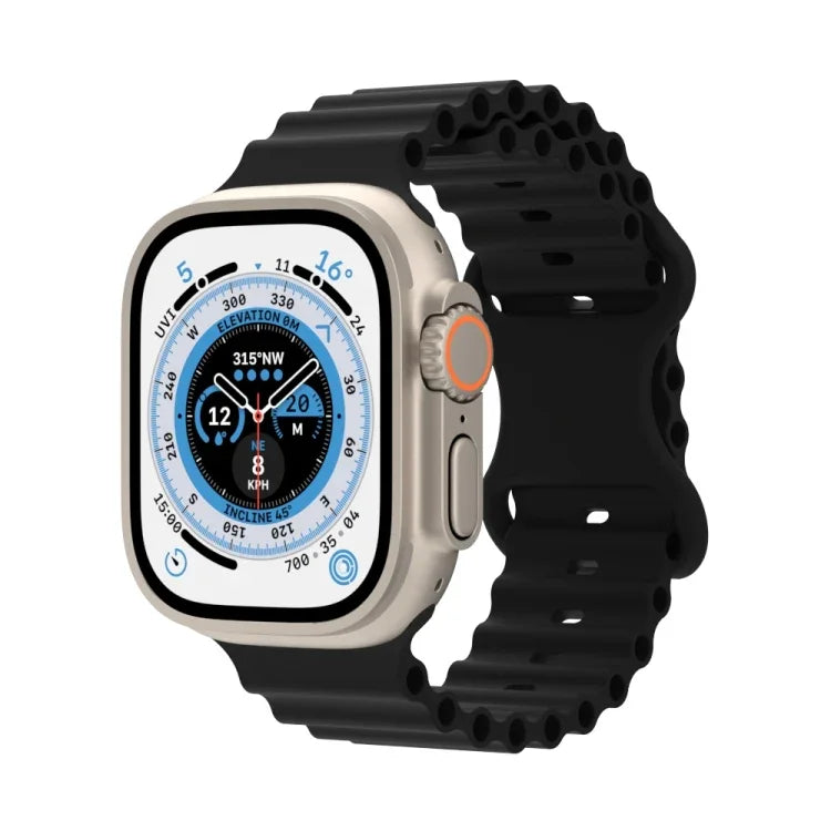 海洋風格矽膠錶帶，適用於 Apple Watch Ultra 49mm / Series 8&7 45mm / SE 2&6&SE&5&4 44mm / 3&2&1 42mm，適用於 Apple Watch Series 8&7 41mm / SE 2&6&SE&5&4 40mm / 3&2&1 38mm