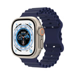 海洋風格矽膠錶帶，適用於 Apple Watch Ultra 49mm / Series 8&7 45mm / SE 2&6&SE&5&4 44mm / 3&2&1 42mm，適用於 Apple Watch Series 8&7 41mm / SE 2&6&SE&5&4 40mm / 3&2&1 38mm