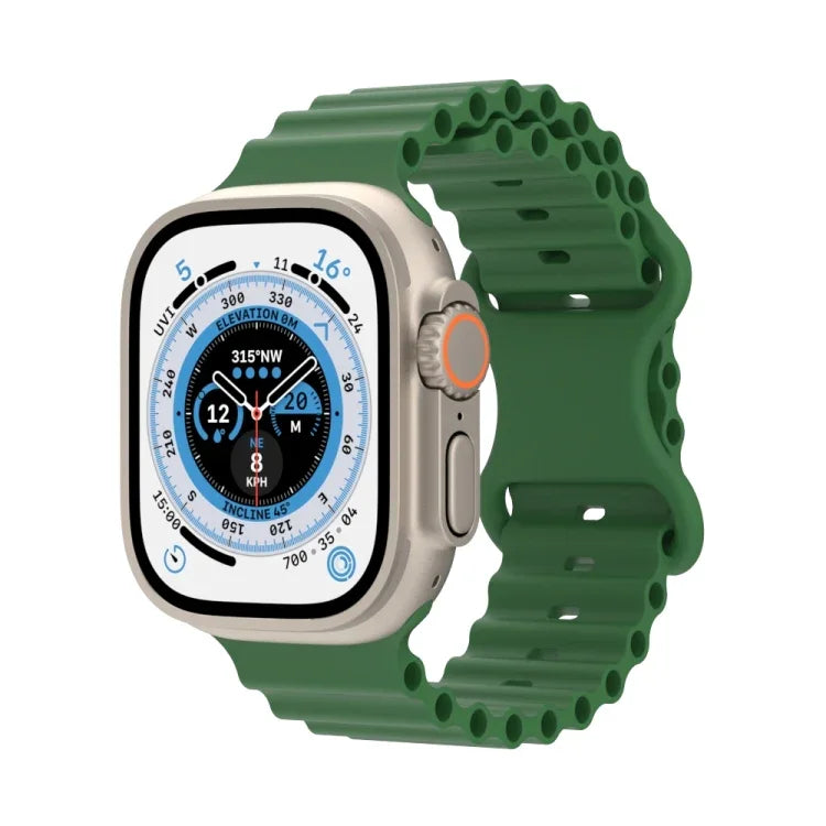 海洋風格矽膠錶帶，適用於 Apple Watch Ultra 49mm / Series 8&7 45mm / SE 2&6&SE&5&4 44mm / 3&2&1 42mm，適用於 Apple Watch Series 8&7 41mm / SE 2&6&SE&5&4 40mm / 3&2&1 38mm