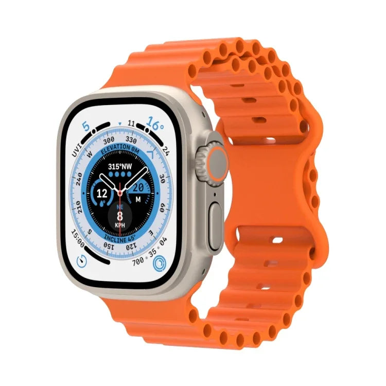 海洋風格矽膠錶帶，適用於 Apple Watch Ultra 49mm / Series 8&7 45mm / SE 2&6&SE&5&4 44mm / 3&2&1 42mm，適用於 Apple Watch Series 8&7 41mm / SE 2&6&SE&5&4 40mm / 3&2&1 38mm