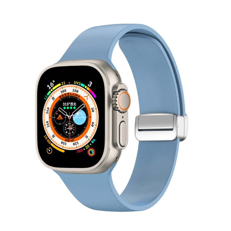 折疊扣矽膠錶帶，適用於 Apple Watch Ultra 49mm，適用於 Apple Watch Series 8&7 45mm / SE 2&6&SE&5&4 44mm / 3&2&1 42mm