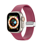 折疊扣矽膠錶帶，適用於 Apple Watch Ultra 49mm，適用於 Apple Watch Series 8&7 45mm / SE 2&6&SE&5&4 44mm / 3&2&1 42mm