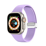 折疊扣矽膠錶帶，適用於 Apple Watch Ultra 49mm，適用於 Apple Watch Series 8&7 45mm / SE 2&6&SE&5&4 44mm / 3&2&1 42mm