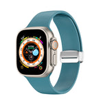 折疊扣矽膠錶帶，適用於 Apple Watch Ultra 49mm，適用於 Apple Watch Series 8&7 45mm / SE 2&6&SE&5&4 44mm / 3&2&1 42mm