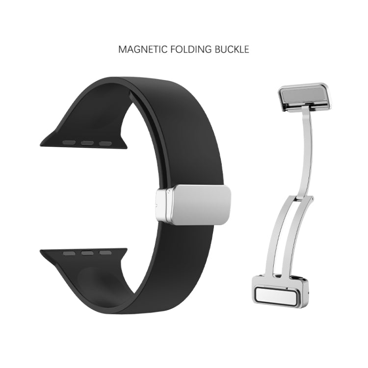 折疊扣矽膠錶帶，適用於 Apple Watch Ultra 49mm，適用於 Apple Watch Series 8&7 45mm / SE 2&6&SE&5&4 44mm / 3&2&1 42mm