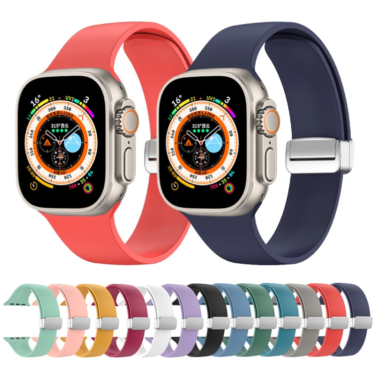 折疊扣矽膠錶帶，適用於 Apple Watch Ultra 49mm，適用於 Apple Watch Series 8&7 45mm / SE 2&6&SE&5&4 44mm / 3&2&1 42mm