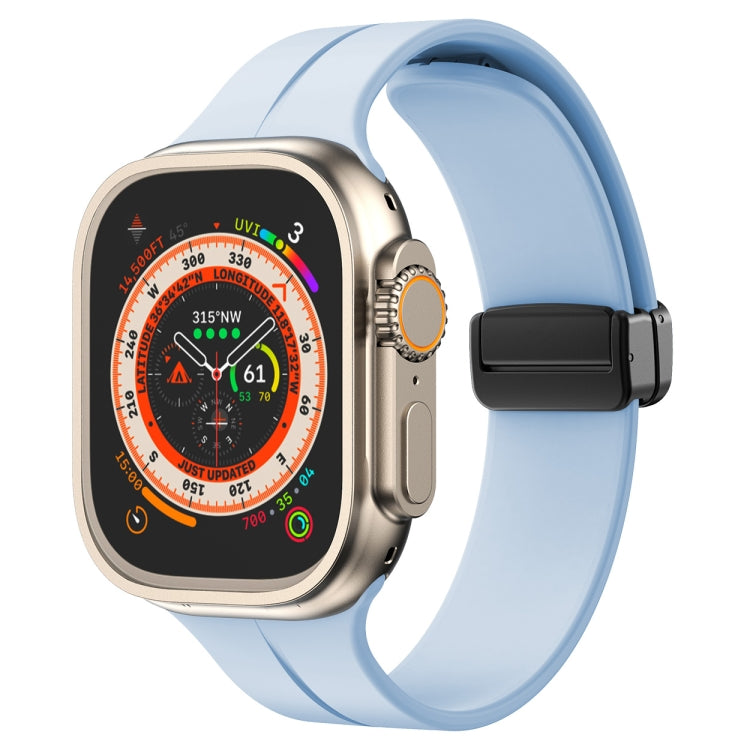 Solid Color Silicone Watch Band, For Apple Watch Series 8&7 41mm / SE 2&6&SE&5&4 40mm / 3&2&1 38mm, For Apple Watch Ultra 49mm / Series 8&7 45mm / SE 2&6&SE&5&4 44mm