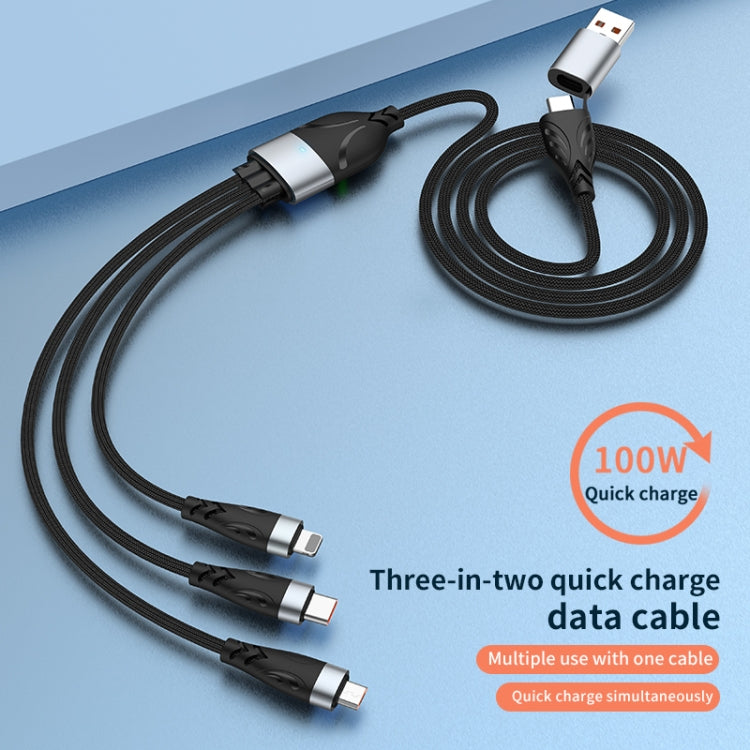 ADC-008 100W USB/Type-C 轉 Type-C + 8 Pin + Micro USB 二轉三全兼容快充數據線，1.2m，2m