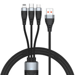 ADC-008 66W USB 轉 USB-C/Type-C + 8 Pin + Micro USB 三合一全兼容快速充電數據線，1.2米，2米