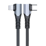 ADC-009 20W USB-C/Type-C 轉 8 Pin 雙 L 形數據線，0.4m，1m，2m