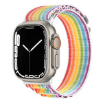 銀色扣尼龍錶帶，適用於 Apple Watch Ultra 49mm / Series 8&7 45mm / SE 2&6&SE&5&4 44mm，適用於 Apple Watch Series 8&7 41mm / SE 2&6&SE&5&4 40mm / 3&2&1 38mm