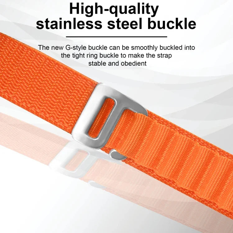 銀色扣尼龍錶帶，適用於 Apple Watch Ultra 49mm / Series 8&7 45mm / SE 2&6&SE&5&4 44mm，適用於 Apple Watch Series 8&7 41mm / SE 2&6&SE&5&4 40mm / 3&2&1 38mm