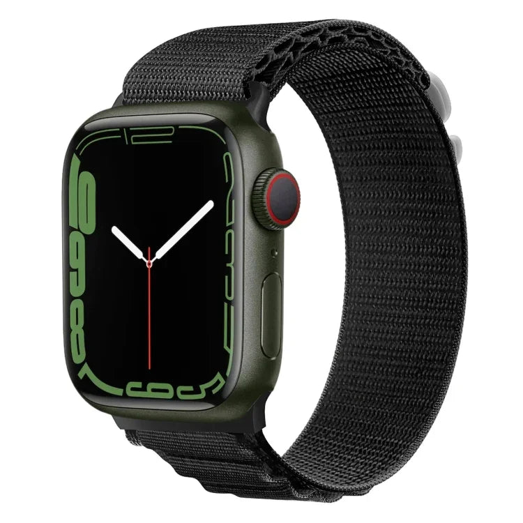 銀色扣尼龍錶帶，適用於 Apple Watch Ultra 49mm / Series 8&7 45mm / SE 2&6&SE&5&4 44mm，適用於 Apple Watch Series 8&7 41mm / SE 2&6&SE&5&4 40mm / 3&2&1 38mm