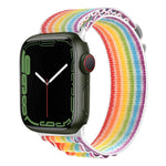銀色扣尼龍錶帶，適用於 Apple Watch Ultra 49mm / Series 8&7 45mm / SE 2&6&SE&5&4 44mm，適用於 Apple Watch Series 8&7 41mm / SE 2&6&SE&5&4 40mm / 3&2&1 38mm
