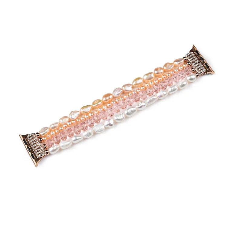 珍珠水晶錶帶，適用於 Apple Watch 5 & 4 40mm / 3 & 2 & 1 38mm，適用於 Apple Watch 5 & 4 44mm / 3 & 2 & 1 42mm
