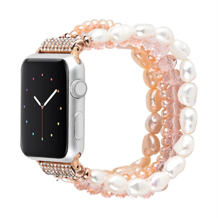 珍珠水晶錶帶，適用於 Apple Watch 5 & 4 40mm / 3 & 2 & 1 38mm，適用於 Apple Watch 5 & 4 44mm / 3 & 2 & 1 42mm