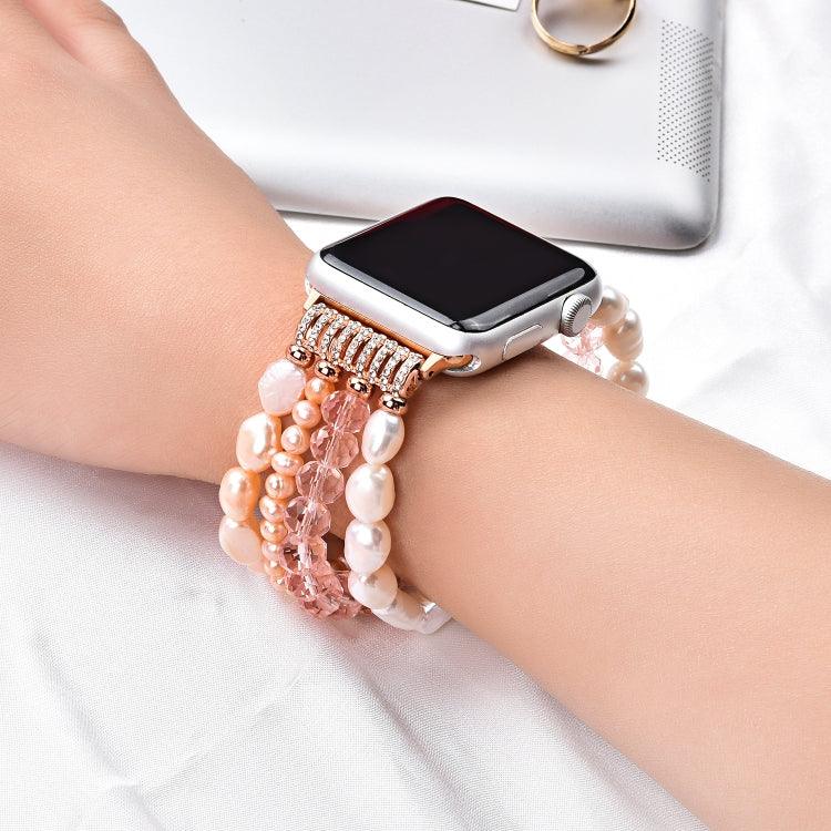 珍珠水晶錶帶，適用於 Apple Watch 5 & 4 40mm / 3 & 2 & 1 38mm，適用於 Apple Watch 5 & 4 44mm / 3 & 2 & 1 42mm